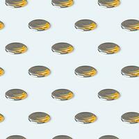 Drops of mercury. Seamless pattern with drops of mercury on a white background. Vector illustration