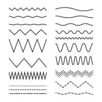 wavy and zigzag line collection vector