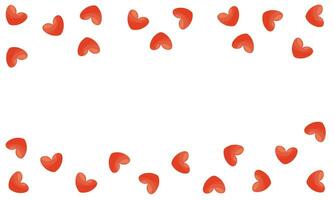 marco de corazones. rectangular modelo de corazones, viñeta de rosado corazones. aislado diseño elemento para San Valentín día. vector plano ilustración para saludo tarjeta, bandera, social medios de comunicación diseño.