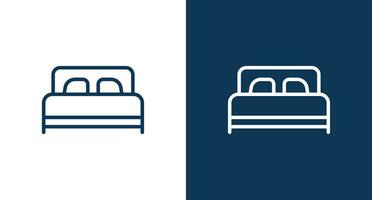 Bed outline icon for web and mobile vector