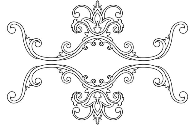 decorations floral pattern vintage baroque frame scroll ornament carved border floral retro pattern antique style acanthus leaf swirl decorative design element line art