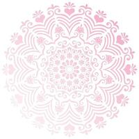 A pink mandala depicting love in bright colors on a white background for the background. vector