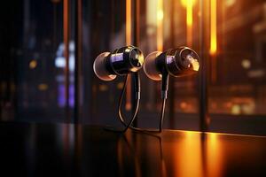 AI generated A lineup of premium noisecanceling earphones photo