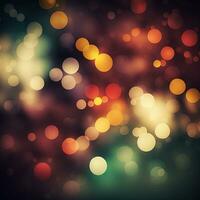 AI generated Bokeh background with golden lights. Holiday backdrop photo