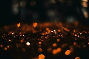 AI generated Bokeh background with colorful lights. Festive backdrop. Ai generated photo