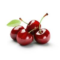 AI generated Cherry on white background. Healthy food concept photo