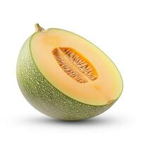AI generated Melon on white background. Fresh fruits. Healthy food concept photo