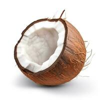 AI generated Coconut on white background. Healthy food concept photo