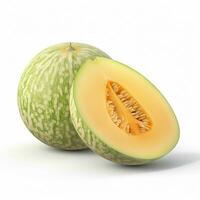 AI generated Melon on white background. Fresh fruits. Healthy food concept photo