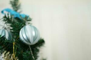 Merry Christmas 2024 concept Christmas balls are used to decorate the Christmas tree at family parties. photo