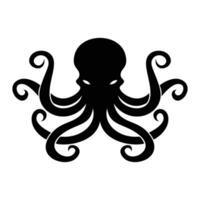 pulpo silueta diseño. mar animal con tentáculo firmar y símbolo. vector