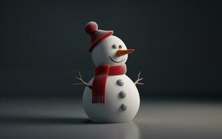 AI generated Happy cute snowman smiling with big eyes photo