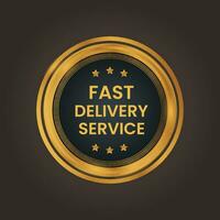 vector free delivery service golden sticker design