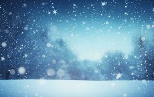 AI generated Beautiful snow background for winter christmas greetings banner photo