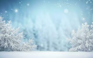 AI generated Beautiful snow background for winter christmas greetings banner photo