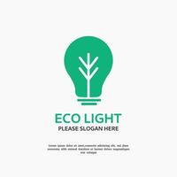 green eco light logo design template vector