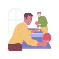 Table tennis tournament isolated cartoon vector illustrations.