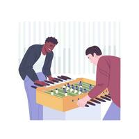 Table soccer fun isolated cartoon vector illustrations.