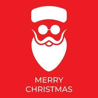 minimalist Santa Claus face design with red background vector