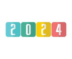 2024 contento nuevo año resumen multicolor gráfico diseño vector logo símbolo ilustración