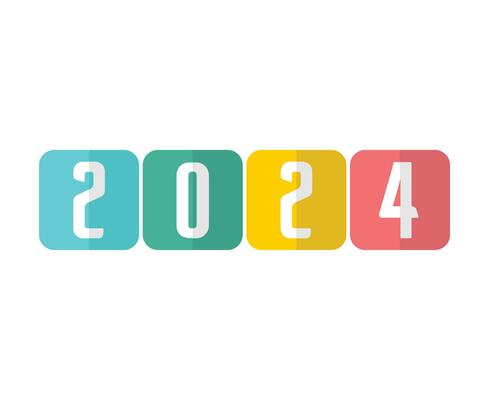 2024 Happy New Year Abstract Multicolor Graphic Design Vector Logo Symbol Illustration