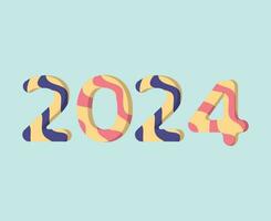 Happy New Year 2024 Abstract Graphic Design Vector Logo Symbol Illustration With Cyan Background