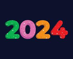 Happy New Year 2024 Abstract Multicolor Graphic Design Vector Logo Symbol Illustration With Blue Background