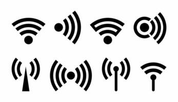 Wifi logo conjunto vector aislado en blanco antecedentes. sencillo Wifi icono. Internet acceso símbolo.