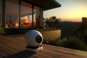 AI generated A smart home security camera capturing a photo