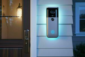 AI generated A smart doorbell with a builtin camera enhancing photo