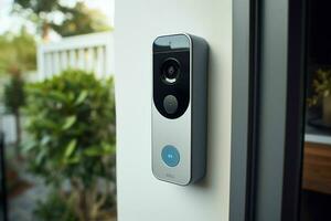 AI generated A smart doorbell with a builtin camera enhancing photo