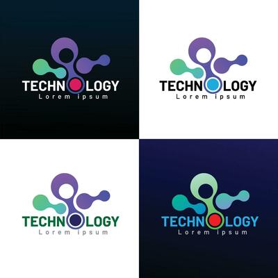 Abstract technology logo design concept