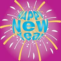 HAPPY NEW YEAR 2024 colorful 3D effect beautiful poster. editable vector EPS file