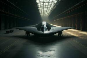 AI generated A stealth bomber emerges from the shadows photo