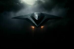 AI generated A stealth bomber emerges from the shadows photo