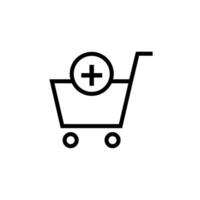 Shopping cart line icon, the simple element concept outline symbol. vector