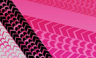 Vector geometric pink gradient tire tracks background.