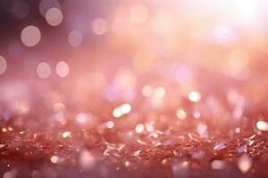 AI Generated Abstract pink bright light glittering bokeh blur background. Generative AI photo