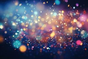 AI Generated Abstract bright light glittering bokeh blur background. Generative AI photo