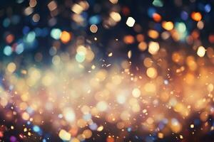 AI Generated Abstract bright light glittering bokeh blur background. Generative AI photo