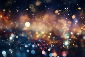 AI Generated Abstract bright light glittering bokeh blur background. Generative AI photo