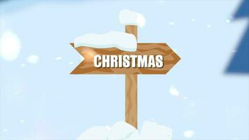 Snowy Christmas Woodly Sign video