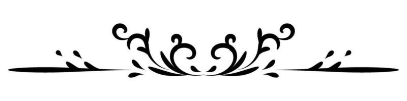 Vintage border ornament. Classic swirl divider motif. Hand drawn vector illustration. Element for decorative frame ,template.