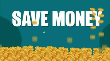 Salve  dinheiro e dourado moedas quedas video