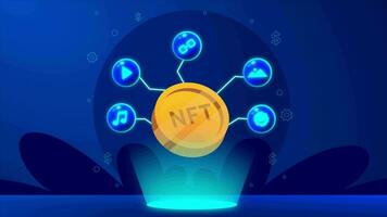 nft hortelã espaço com criptomoeda moeda video