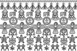 illustration line of the maya symbol background. vector