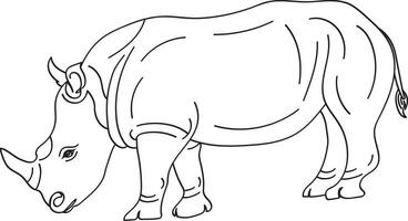 Abstract line of Rhinoceros or square-lipped rhinoceros. vector