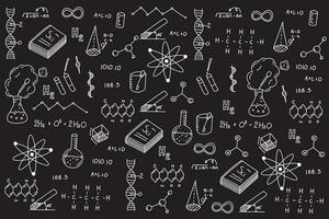 resumen de Ciencias y laboratorio concepto con línea íconos de científico vector