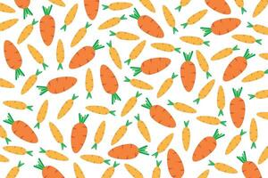 illustration pattern of carrot on white background. vector
