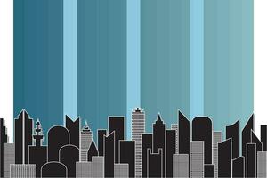 illustration the silhouette of city on gradation background. vector